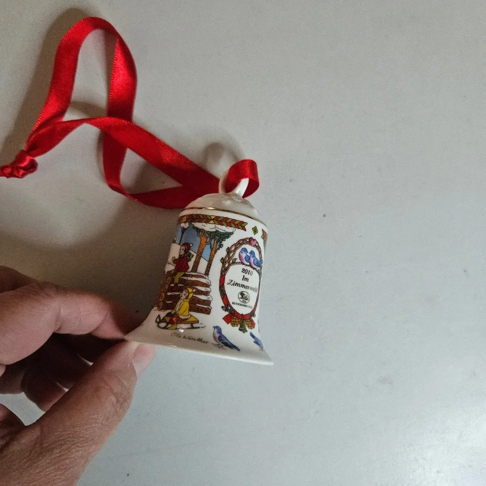 Hutschenreuther 2010 Christmas Bell Ole Winther Carpenter's Forest Ornament Box